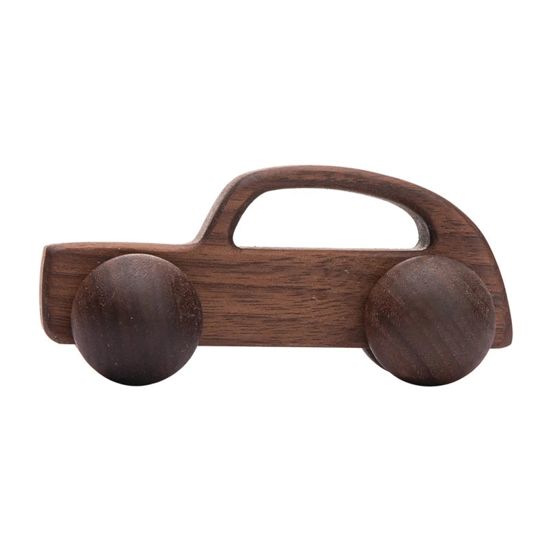 Natural Wooden Baby Toy – Animal Car Montessori Gift