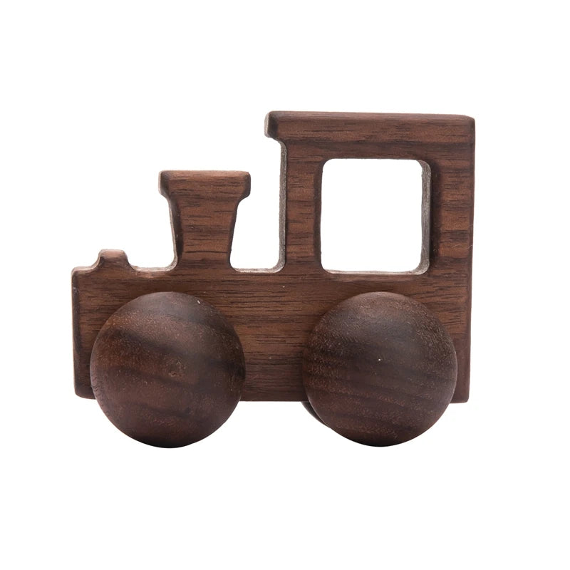 Natural Wooden Baby Toy – Animal Car Montessori Gift