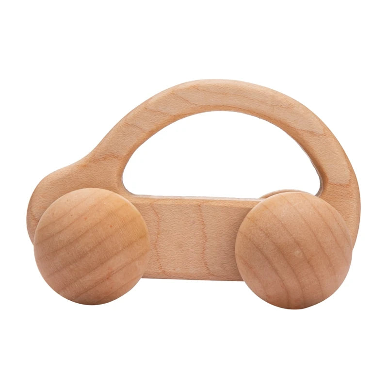 Natural Wooden Baby Toy – Animal Car Montessori Gift