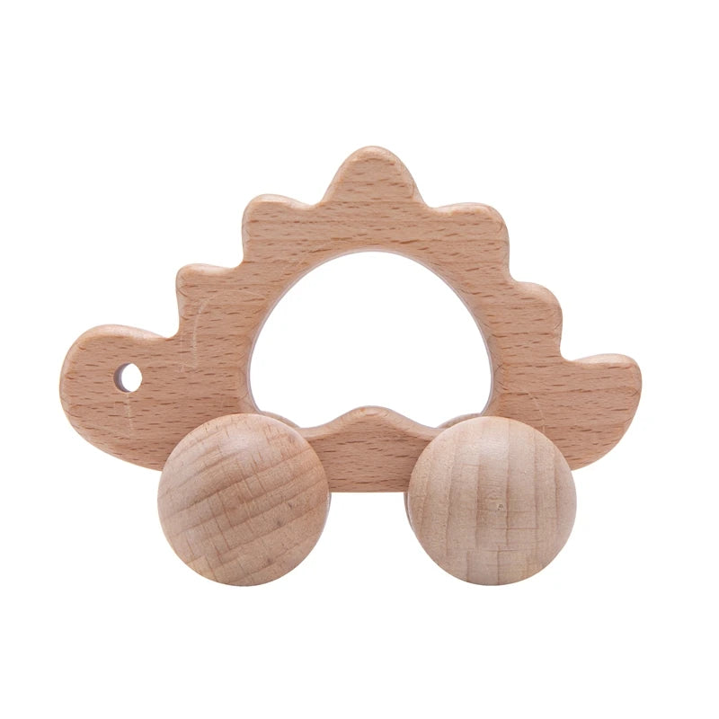 Natural Wooden Baby Toy – Animal Car Montessori Gift