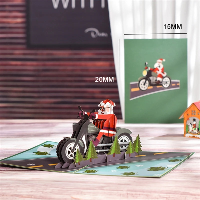 Autocollants de cartes de joyeux Noël découpés au laser, cartes pop-up, arbre de Noël, cadeau d'hiver, décoration de nouvel an, cartes de vministériels x