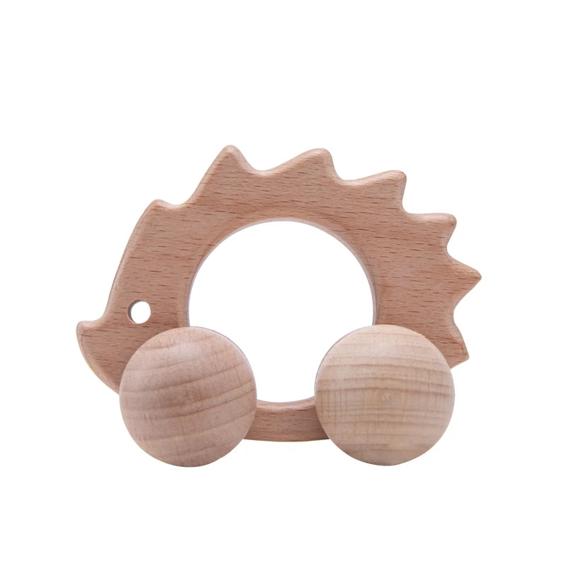 Natural Wooden Baby Toy – Animal Car Montessori Gift
