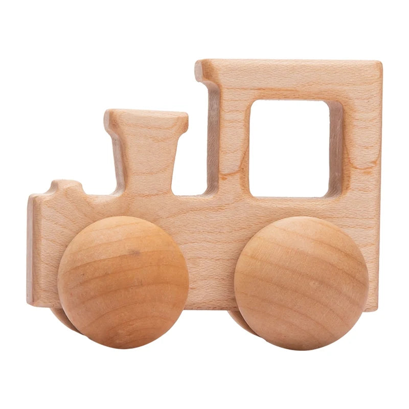 Natural Wooden Baby Toy – Animal Car Montessori Gift