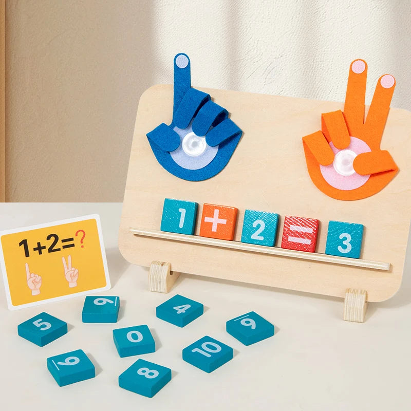 Wooden Finger Counting Toy – Montessori Math Learning Game for Toddlers