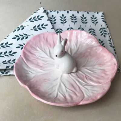 Cute Bunny Flower Ceramic Bowl