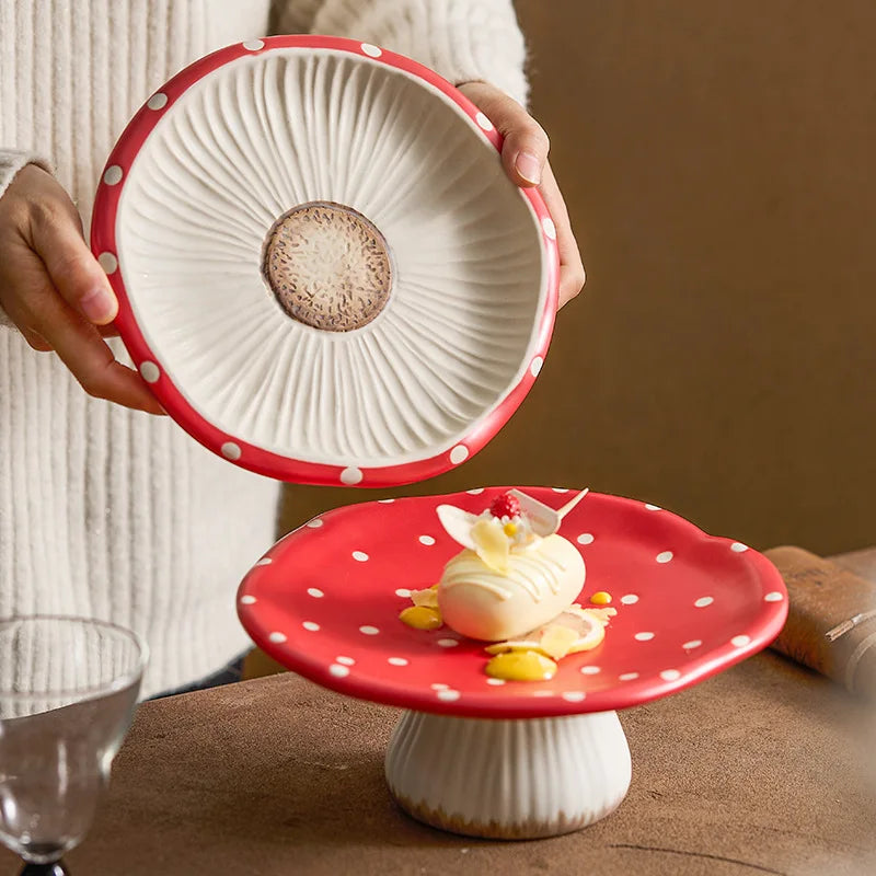 Cute Mushroom Ceramic Plate