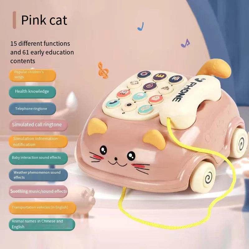 Educational Cat Phone Toy – Musical Learning Telephone for Toddlers