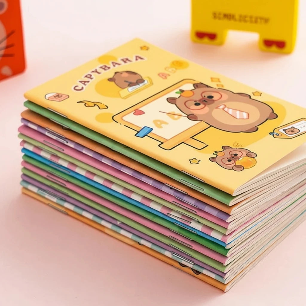 Mini Pocket Notebook – Cute Cartoon Memo Pad (4 Books / 1 Piece)