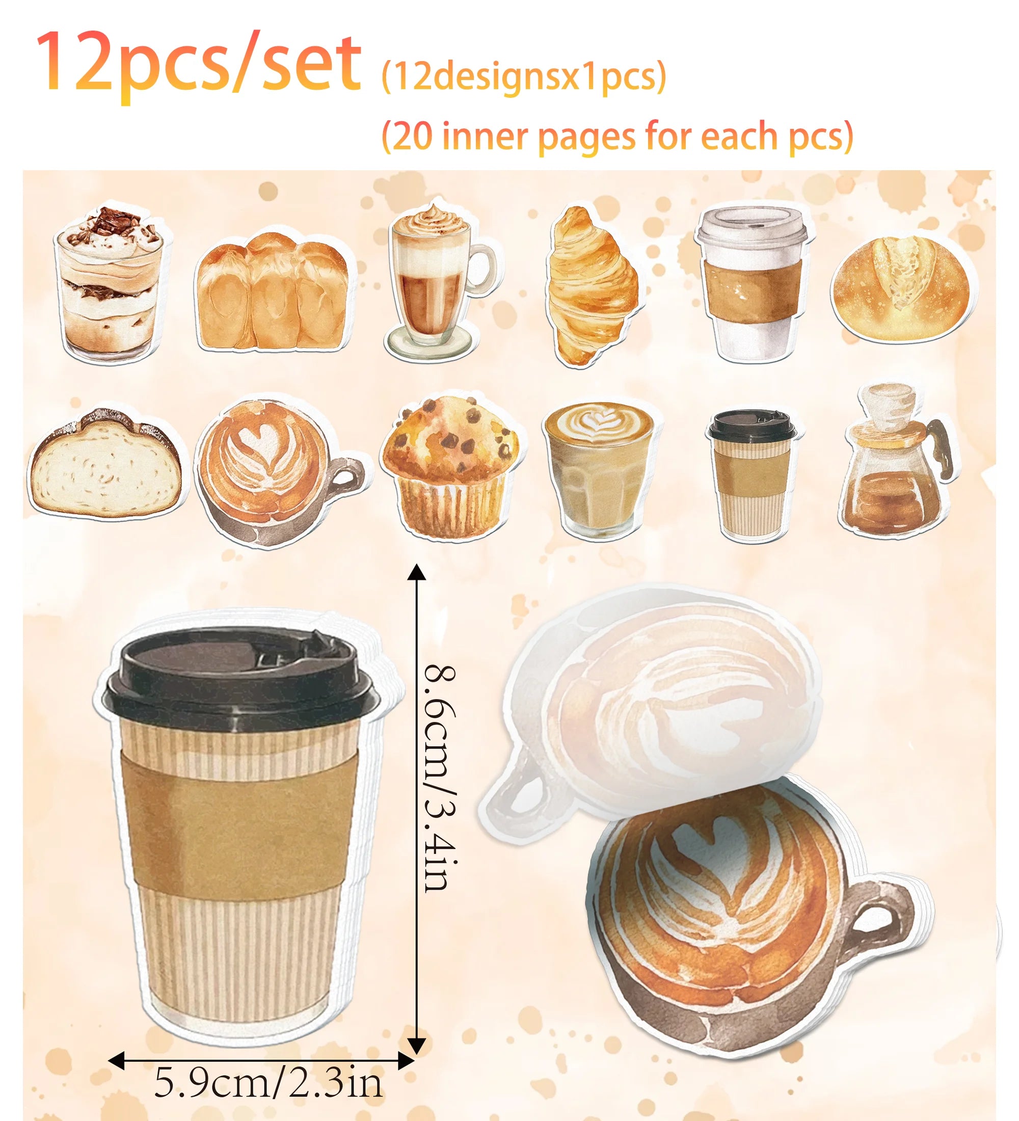 Coffee-Themed Sticky Notes Set – Aesthetic Memo Pads Collection
