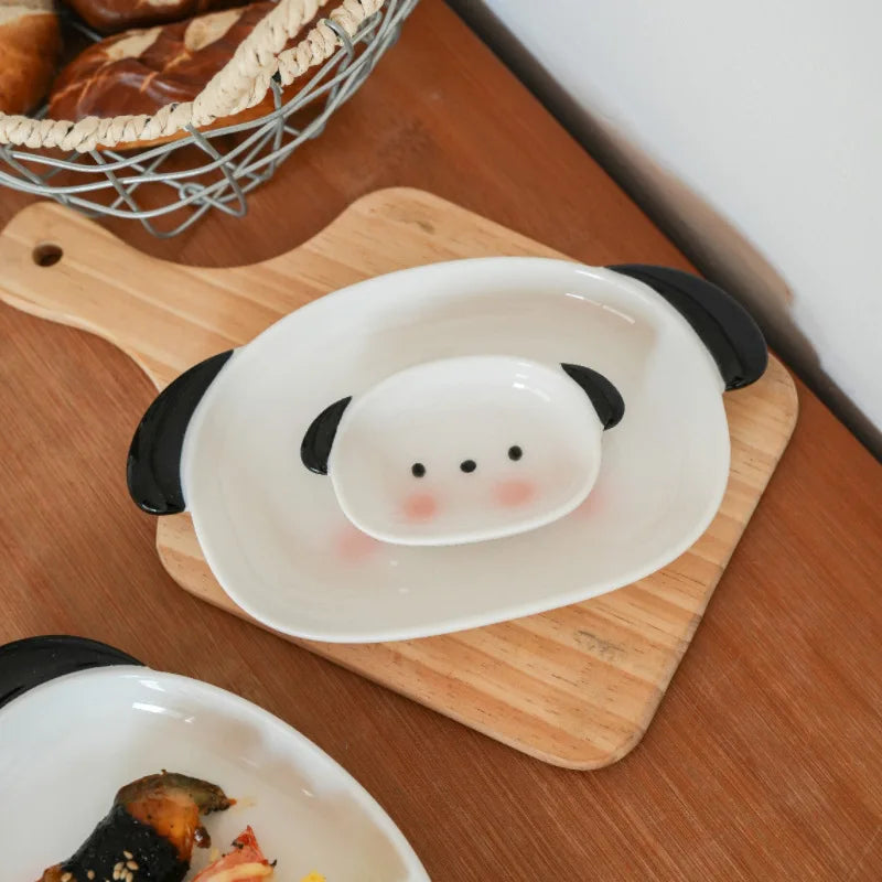 Puppy Ceramic Sushi Plate Set