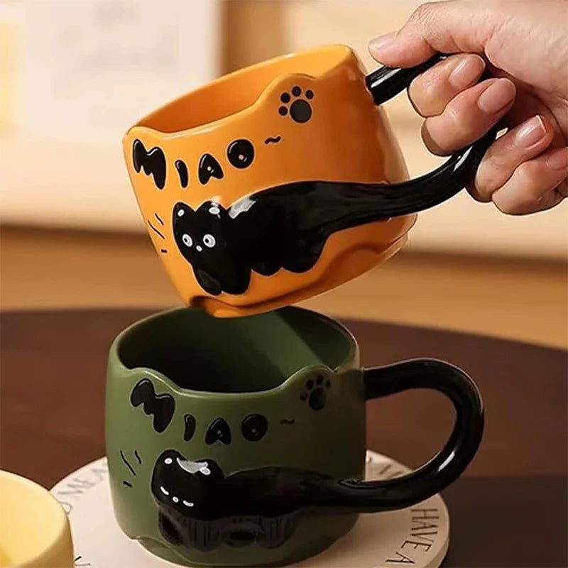 Stacking Cat Ceramic Mug