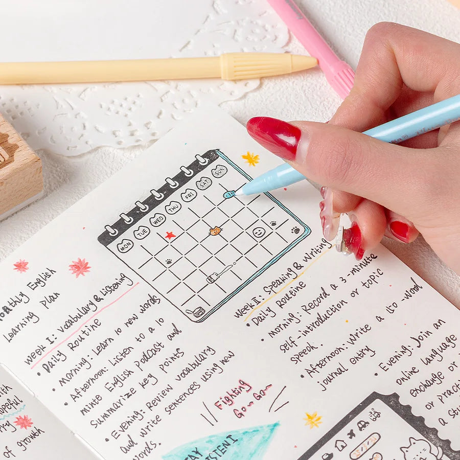 Wooden Cat Memo Stamp Box