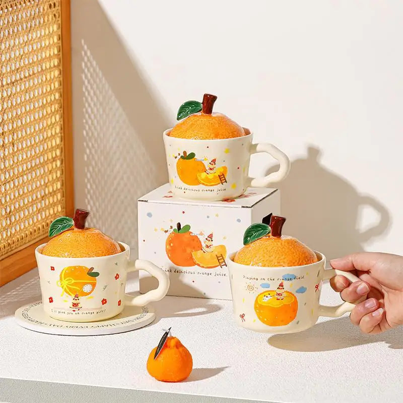 Cute Orange Cartoon Ceramic Mug