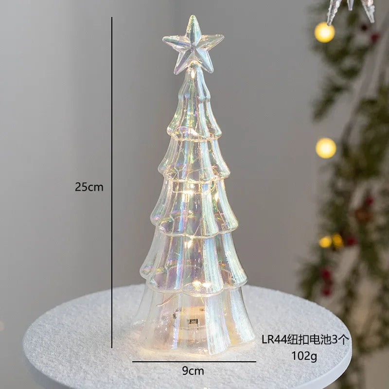 Glass Christmas Tree Ornament with LED Light