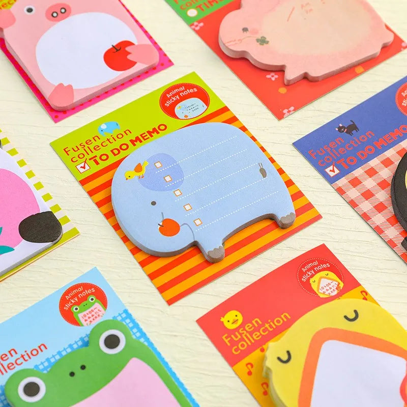 Cute Animal Page Markers – Cartoon Sticky Notes Set (20 Pieces)