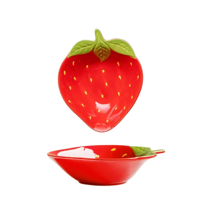 Strawberry-Shaped Ceramic Bowl