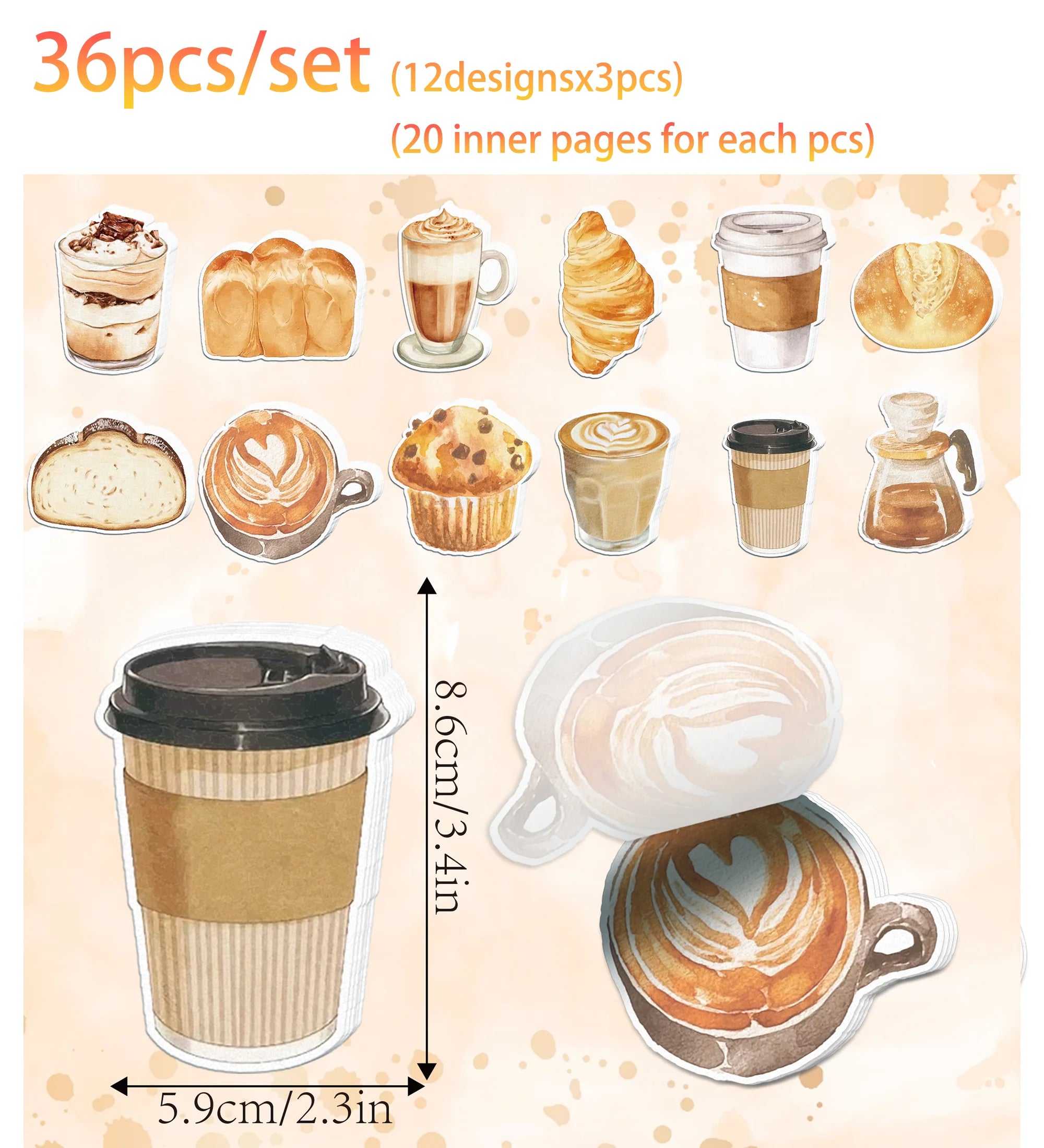 Coffee-Themed Sticky Notes Set – Aesthetic Memo Pads Collection