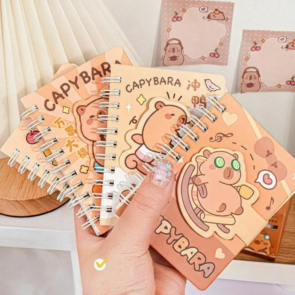 Kawaii  Spiral Notebook – A7 Mini Cartoon Journal