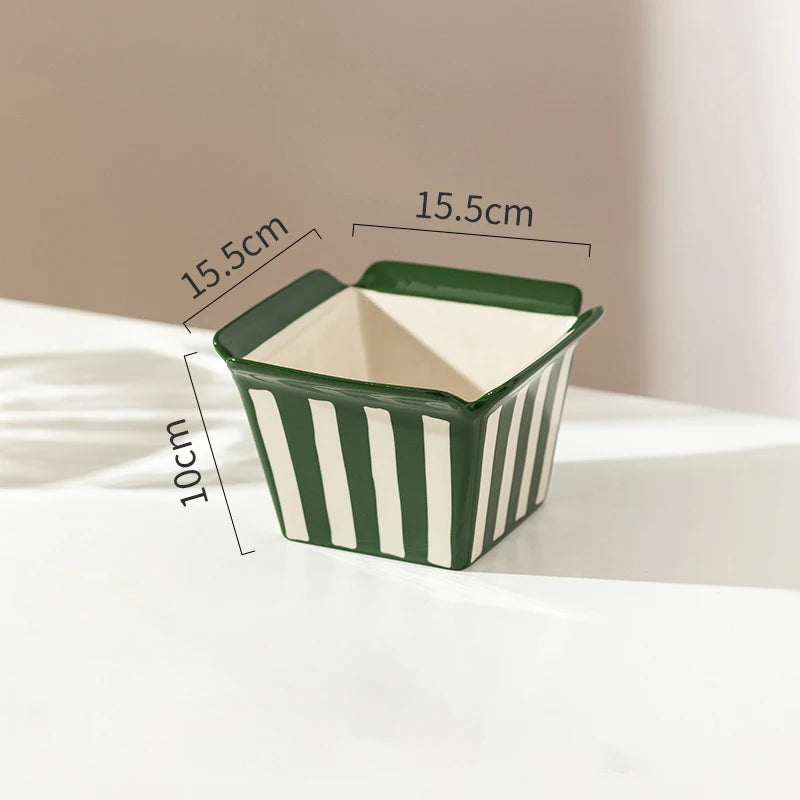 Pop Corn Creative Square Ceramic Bowl
