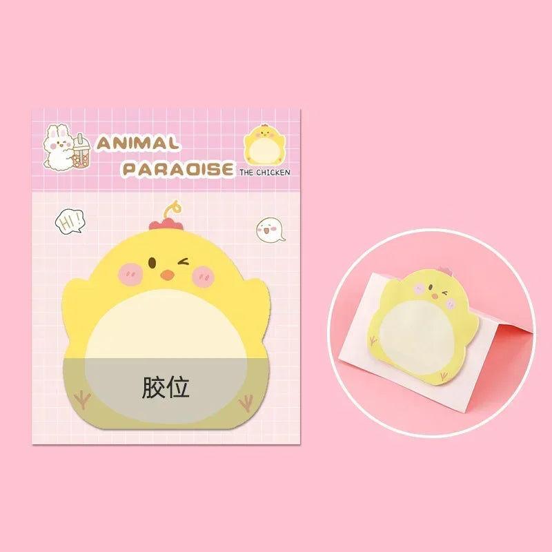 Cute Animal Sticky Notes – Cartoon Memo Pad Set (20 Sheets)