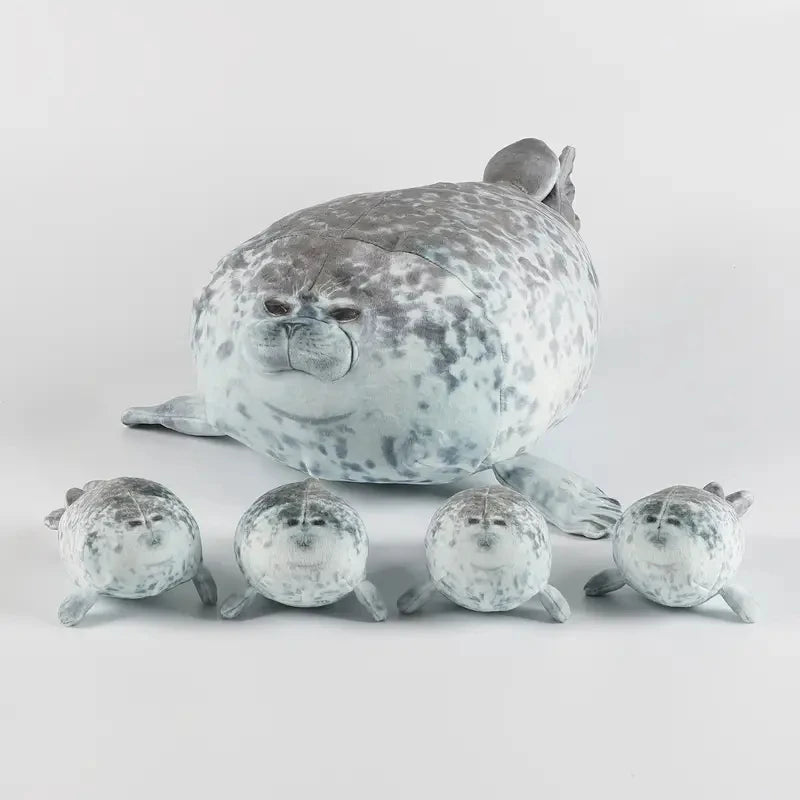 Mother and Baby Seal Plush Set – 40cm Soft Plush Toy with 4 Mini Seals