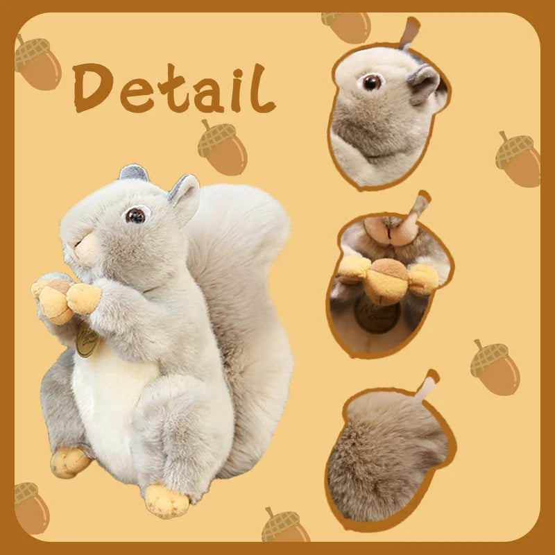 Realistic Squirrel Plush Toy – 20cm
