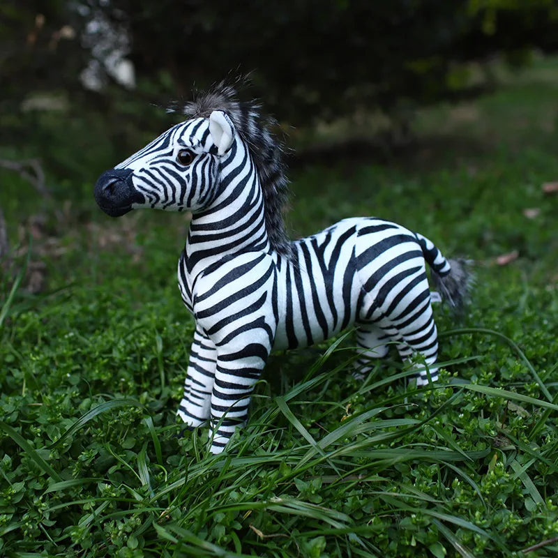 Realistic Standing Zebra Plush Toy