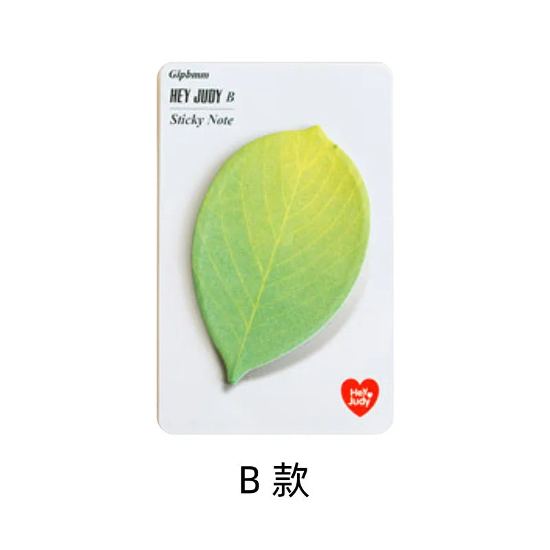 Leaf-Shaped Sticky Notes – Cute Stationery Memo Pad