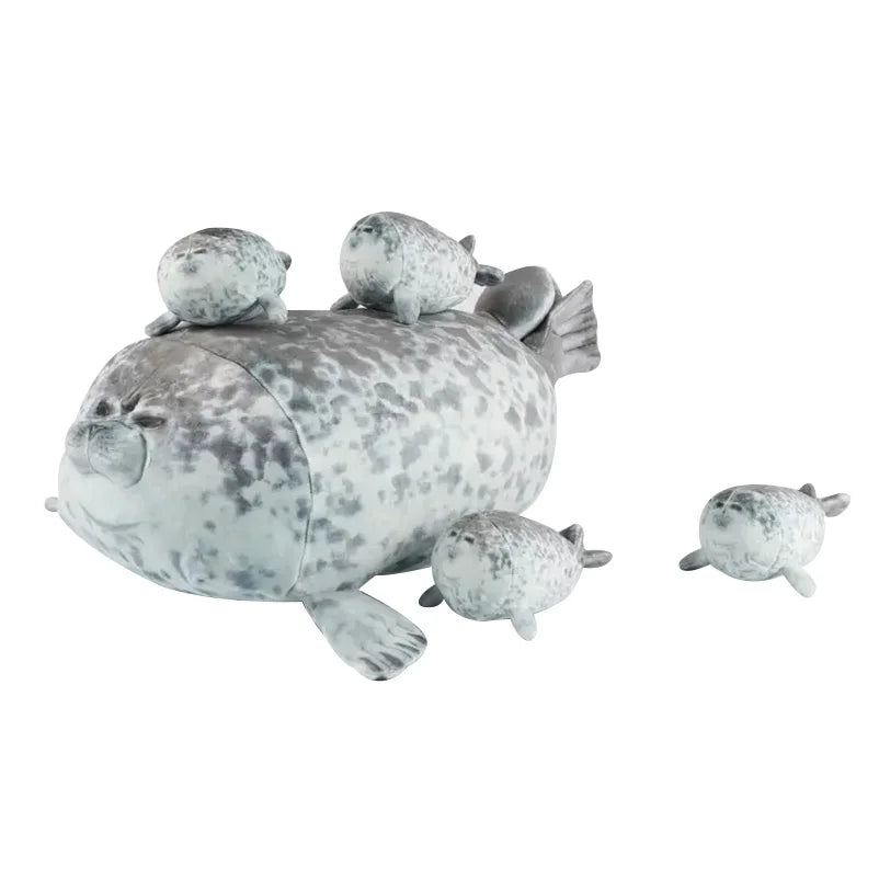 Mother and Baby Seal Plush Set – 40cm Soft Plush Toy with 4 Mini Seals
