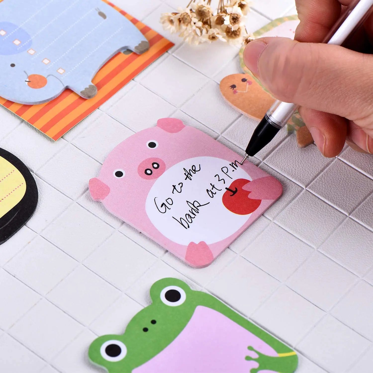 Cute Animal Page Markers – Cartoon Sticky Notes Set (20 Pieces)