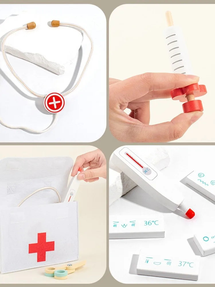 Wooden Doctor Play Set for Kids