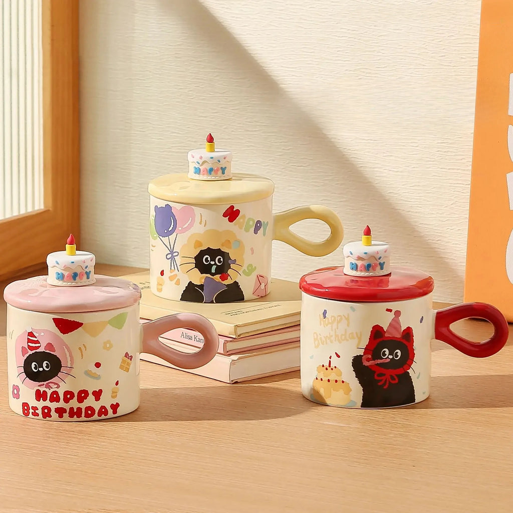 Cute Cartoon Cat Ceramic Mug