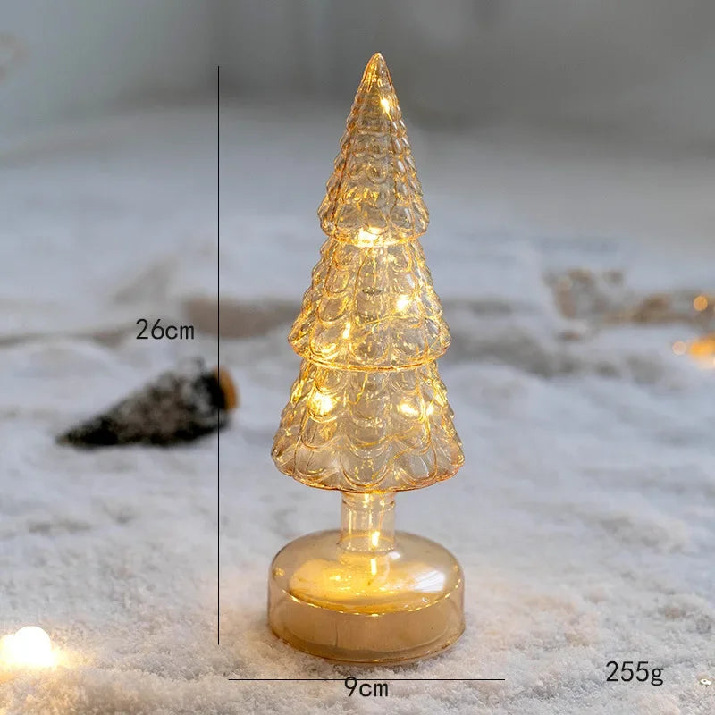 Glass Christmas Tree Ornament with LED Light