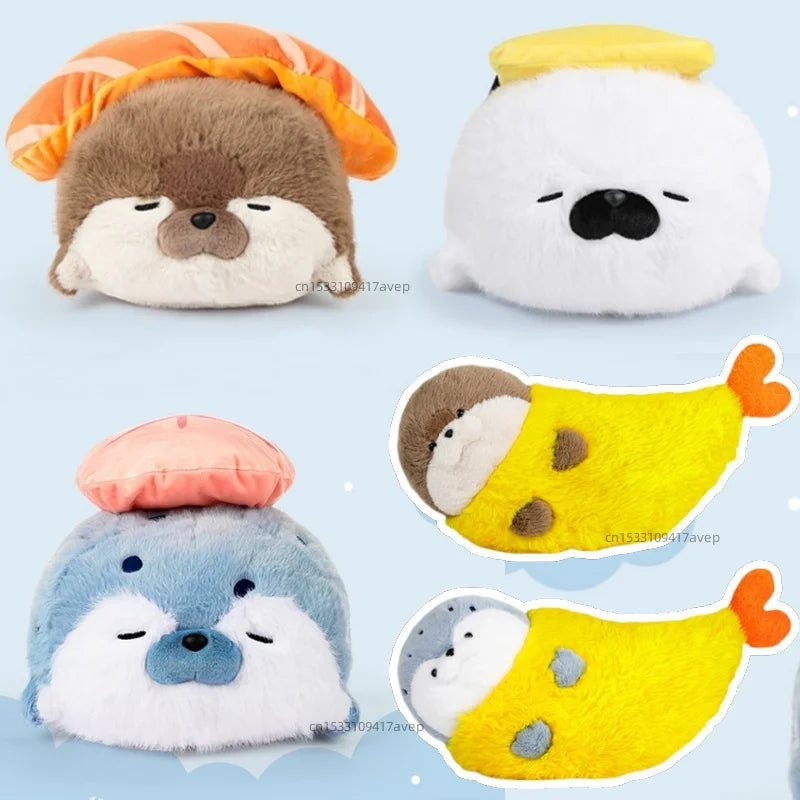 Coussin en peluche de sceau de sushi mignon pour enfants, Kanter marin réaliste, ShriAJSoft Butter frit japonais, oreiller en peluche, livraison directe