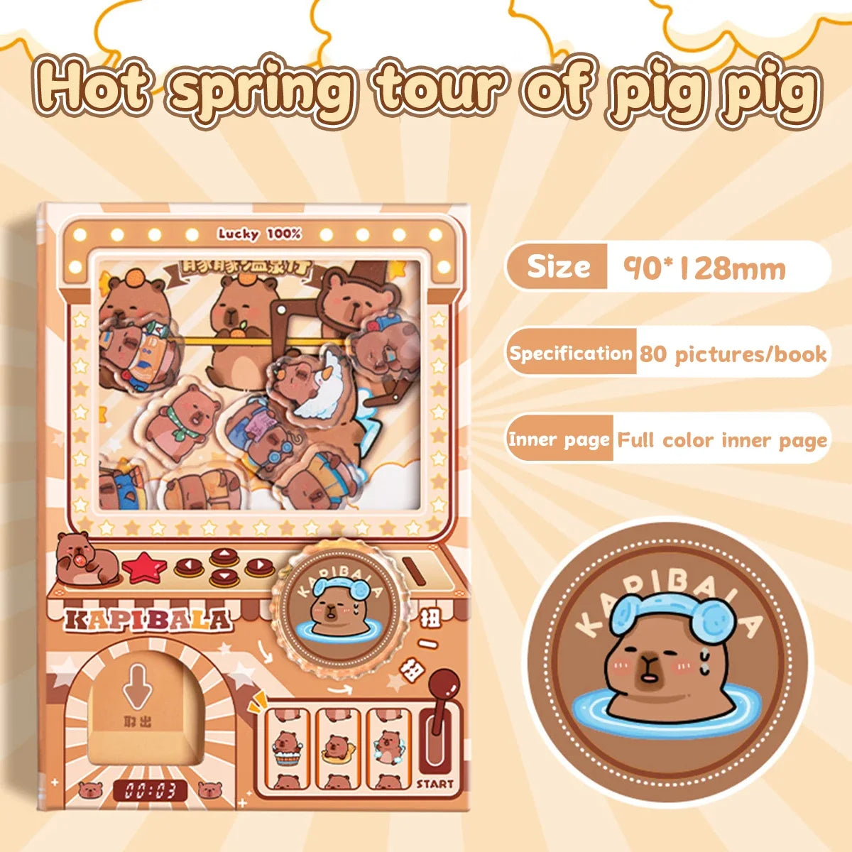 Kawaii Capybara Notebook – Cute Stress Relief Journal for Students