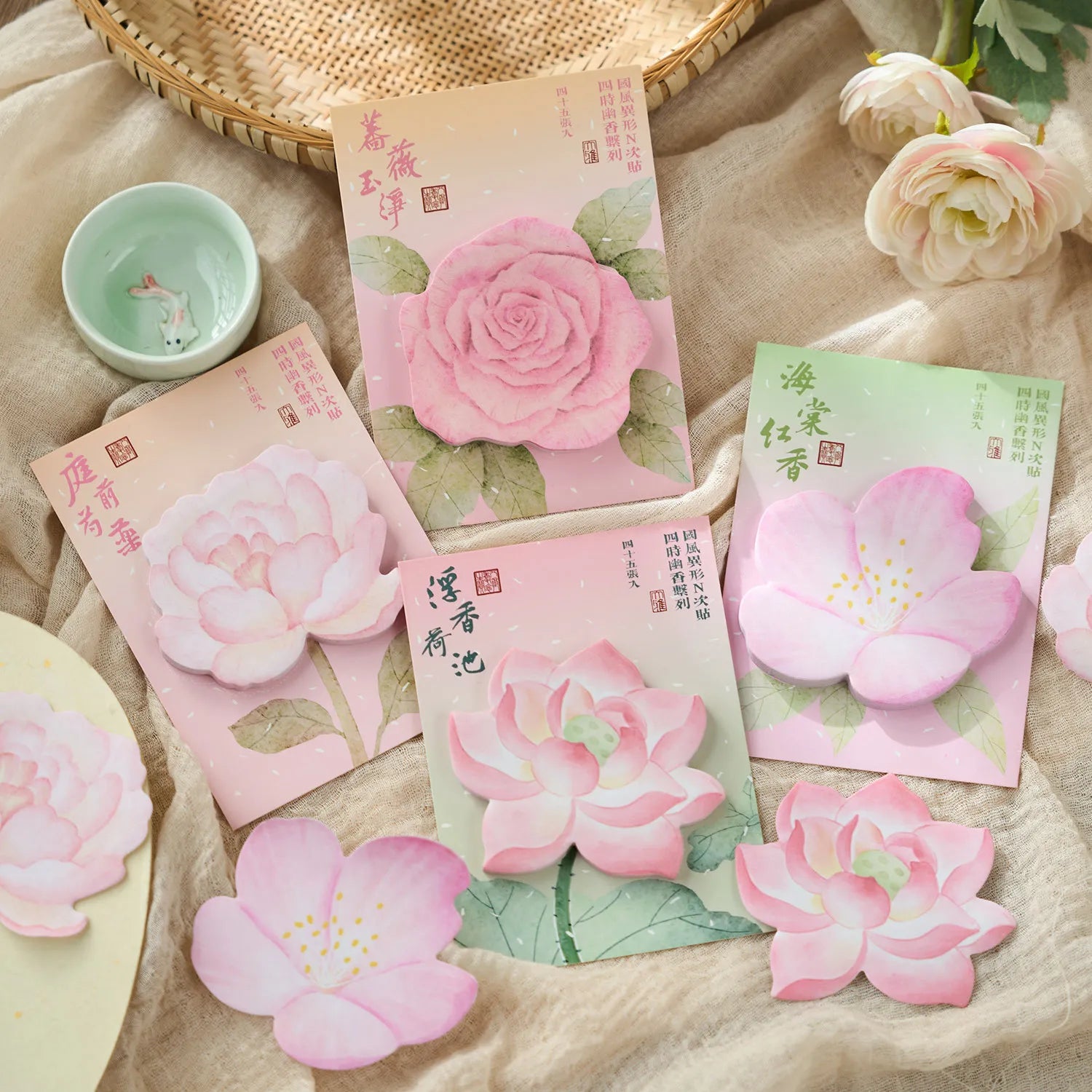 Floral Sticky Notes – Kawaii National Style Memo Pad