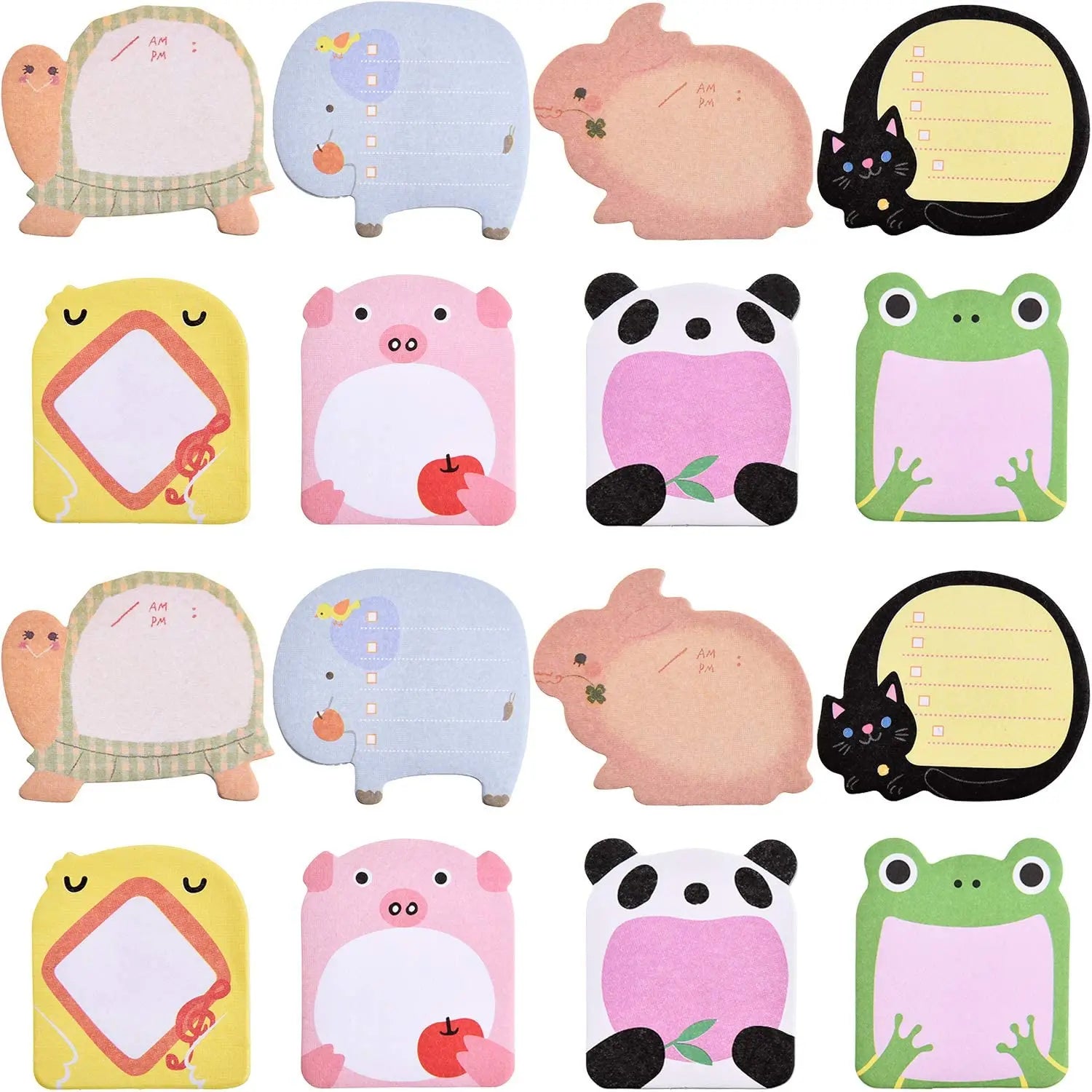Cute Animal Page Markers – Cartoon Sticky Notes Set (20 Pieces)
