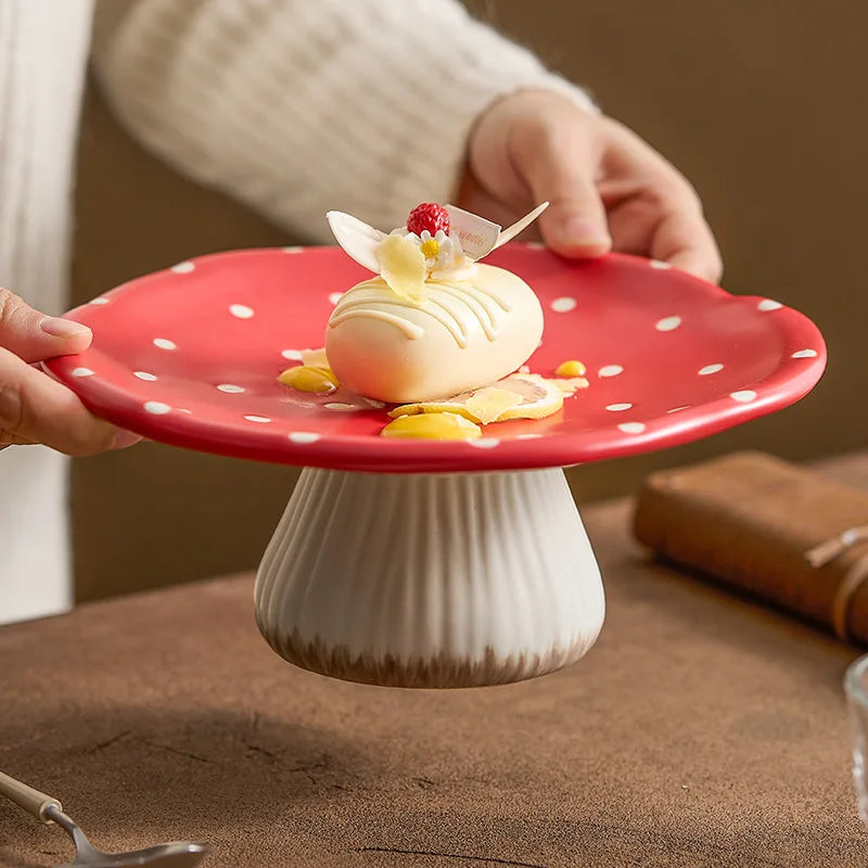 Cute Mushroom Ceramic Plate