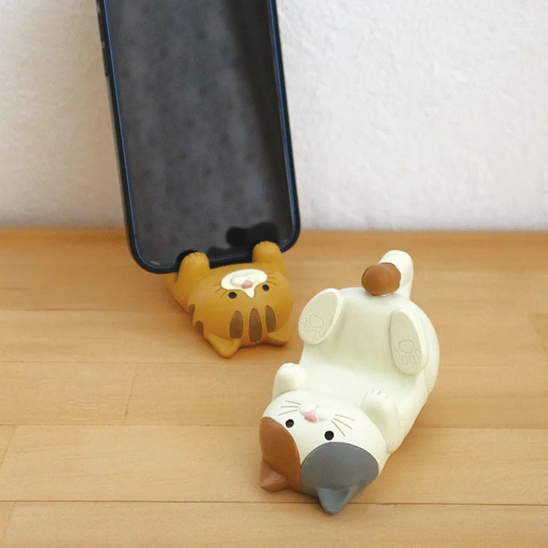 Japanese-Style Animal Desk Holder – Cute Resin Phone & Pen, glasses Stand
