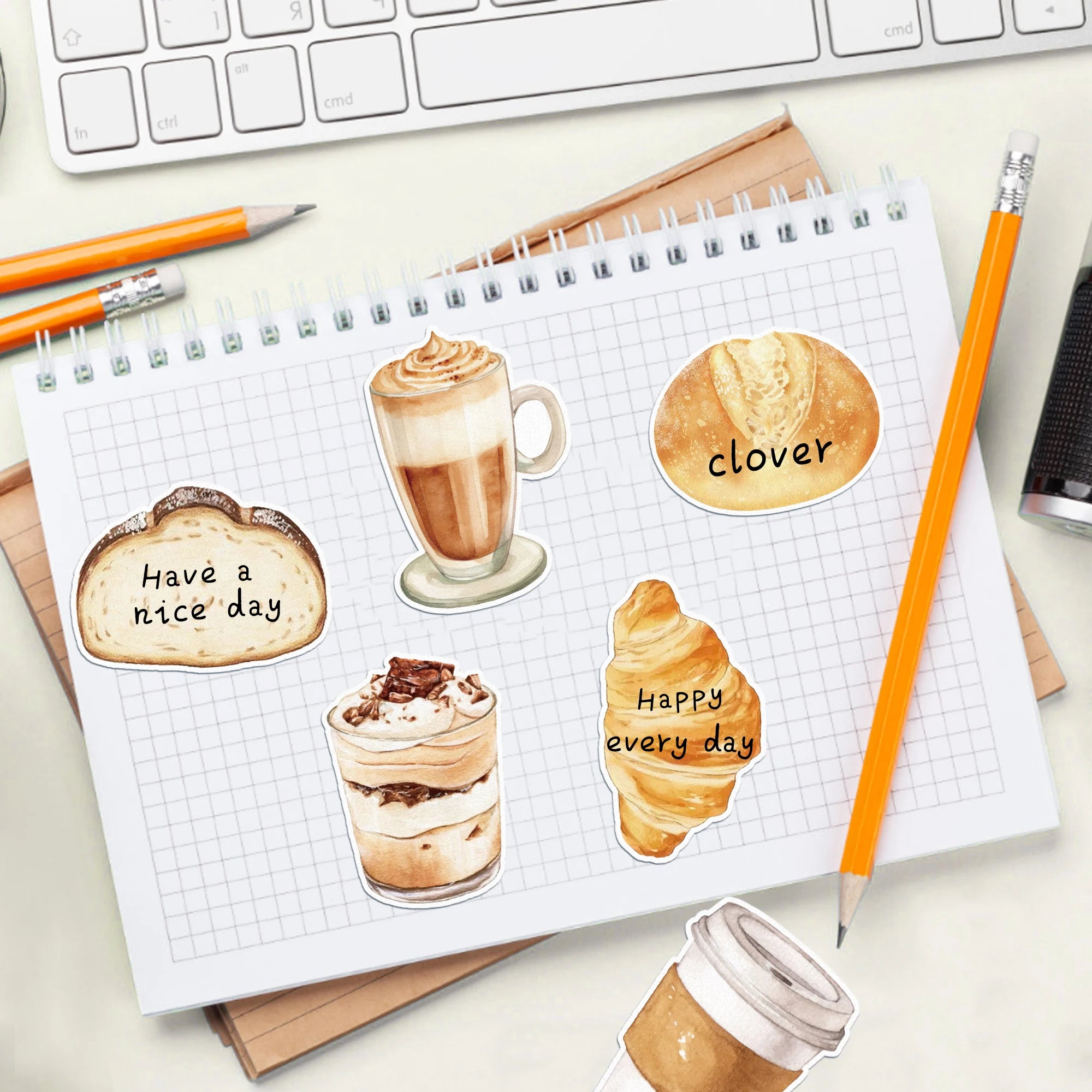 Coffee-Themed Sticky Notes Set – Aesthetic Memo Pads Collection