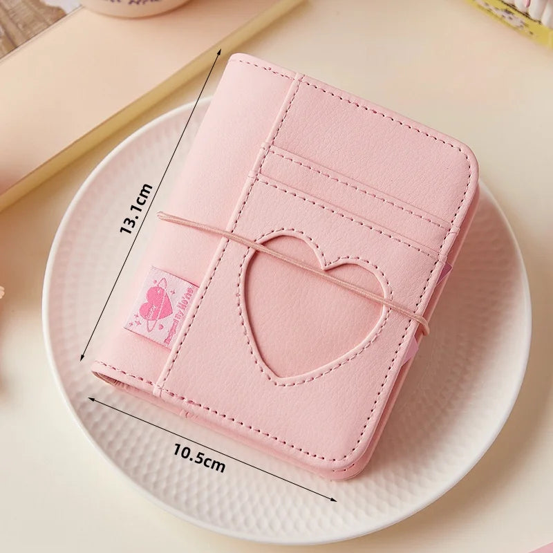 Korean Pink Heart Ring Binder – M5 Mini Journal & KPOP Scrapbook