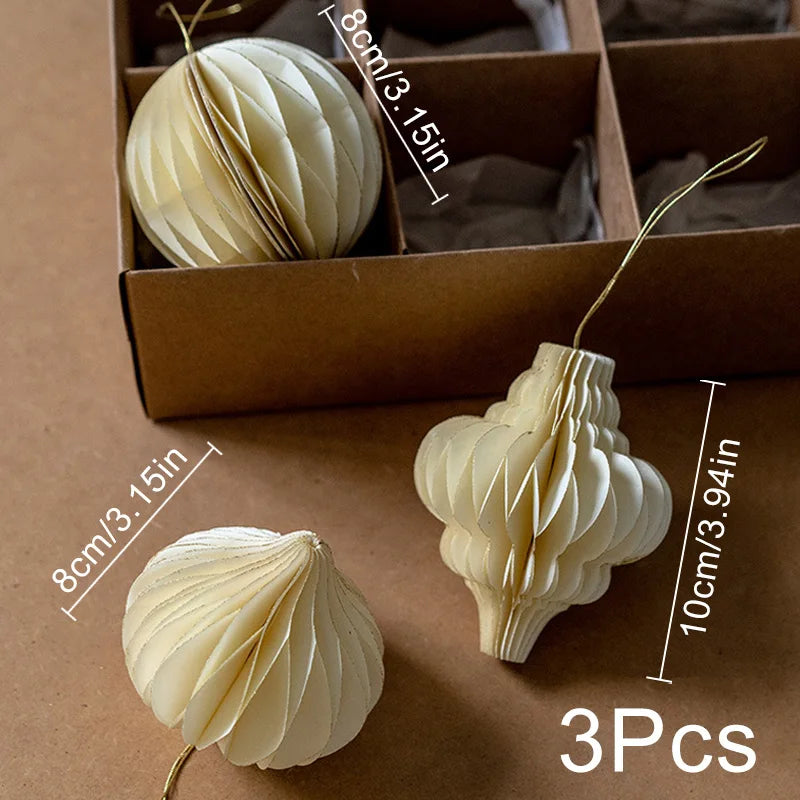Honeycomb Paper Christmas Ornaments