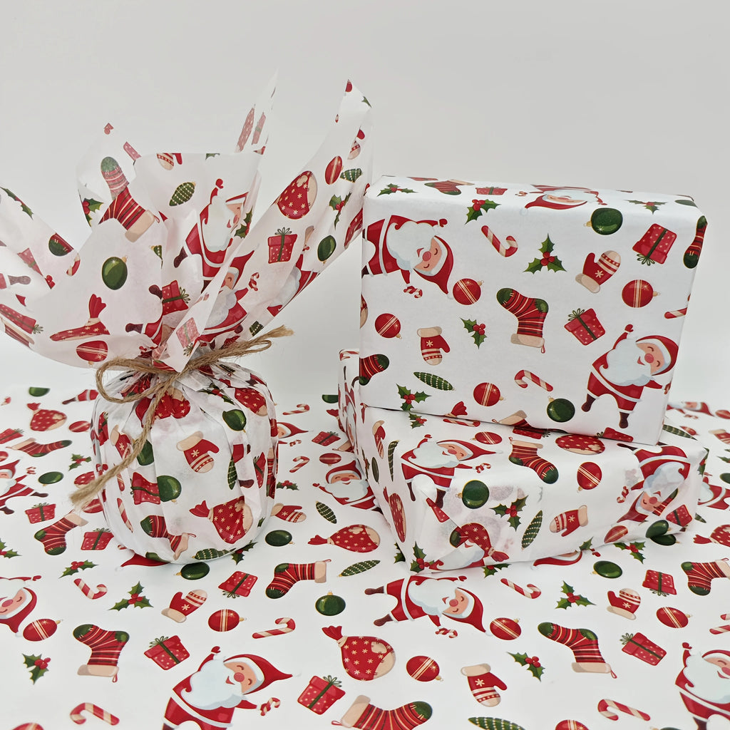 Christmas Patterned Tissue Paper – 10/20 Sheets Gift Wrapping Paper