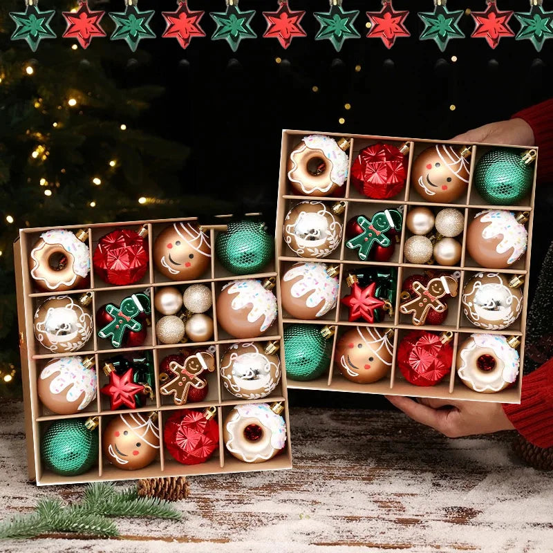 Christmas Tree Ornaments – Red, Gold & Green Set