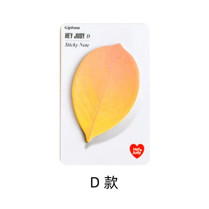 Leaf-Shaped Sticky Notes – Cute Stationery Memo Pad