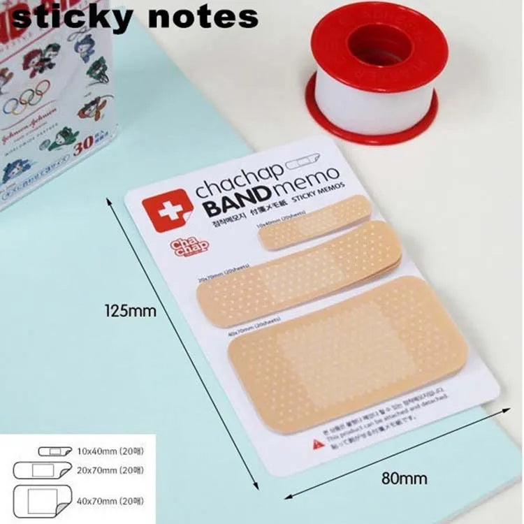 Bandage Sticky Notes Set – Cute Page Flags & Memo Labels