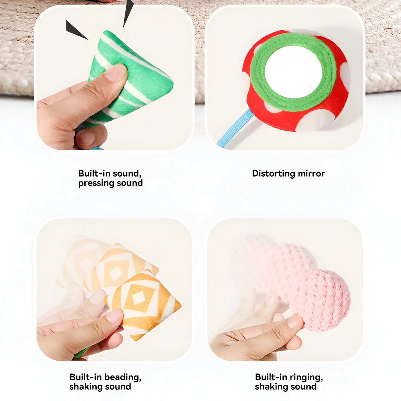 Hanging Bed Bell Toy – Cartoon Teething Pendant & Rattle for Babies