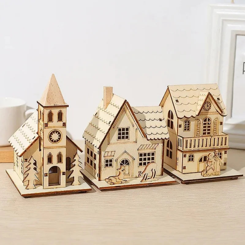 Wooden LED Christmas House