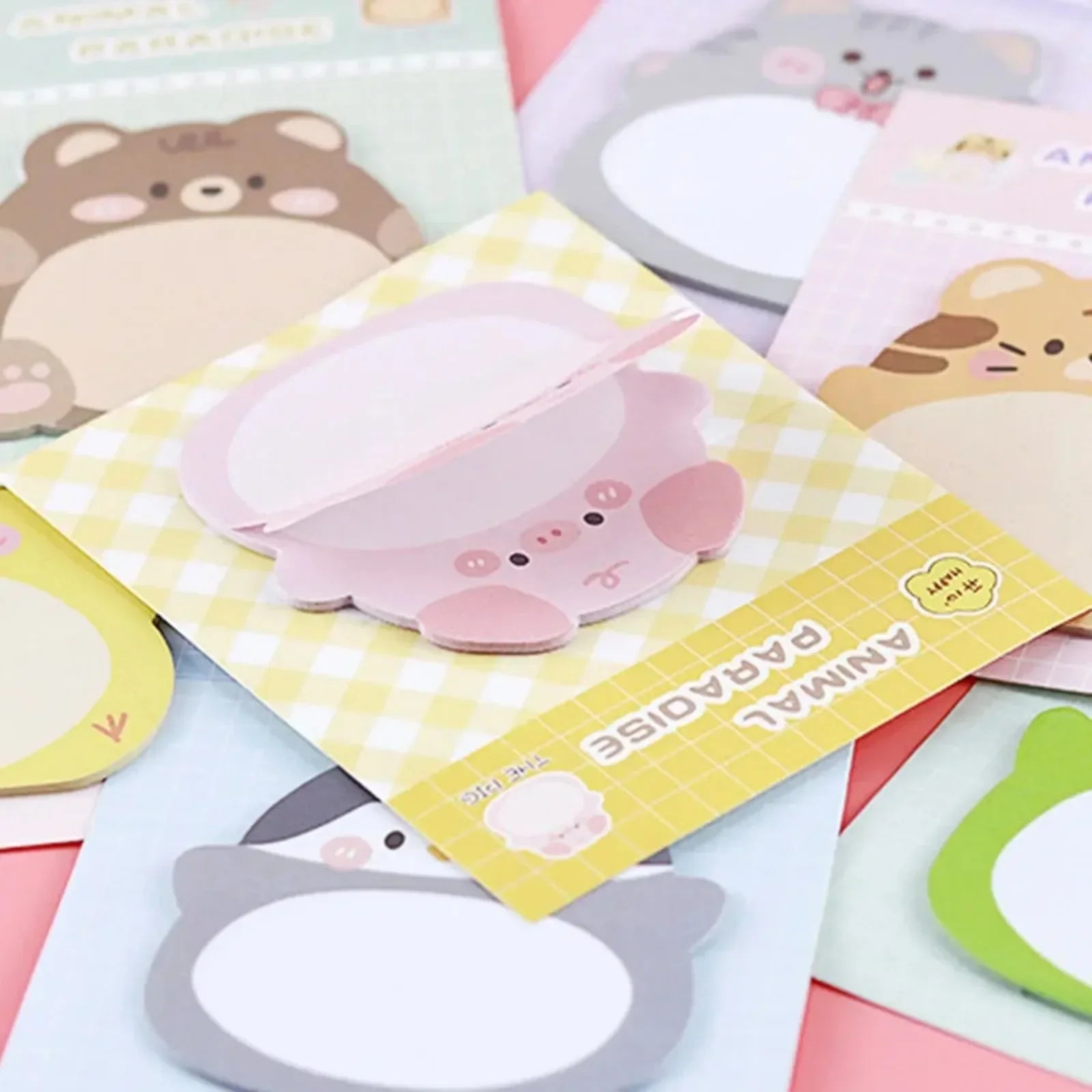 Cute Animal Sticky Notes – Cartoon Memo Pad Set (20 Sheets)