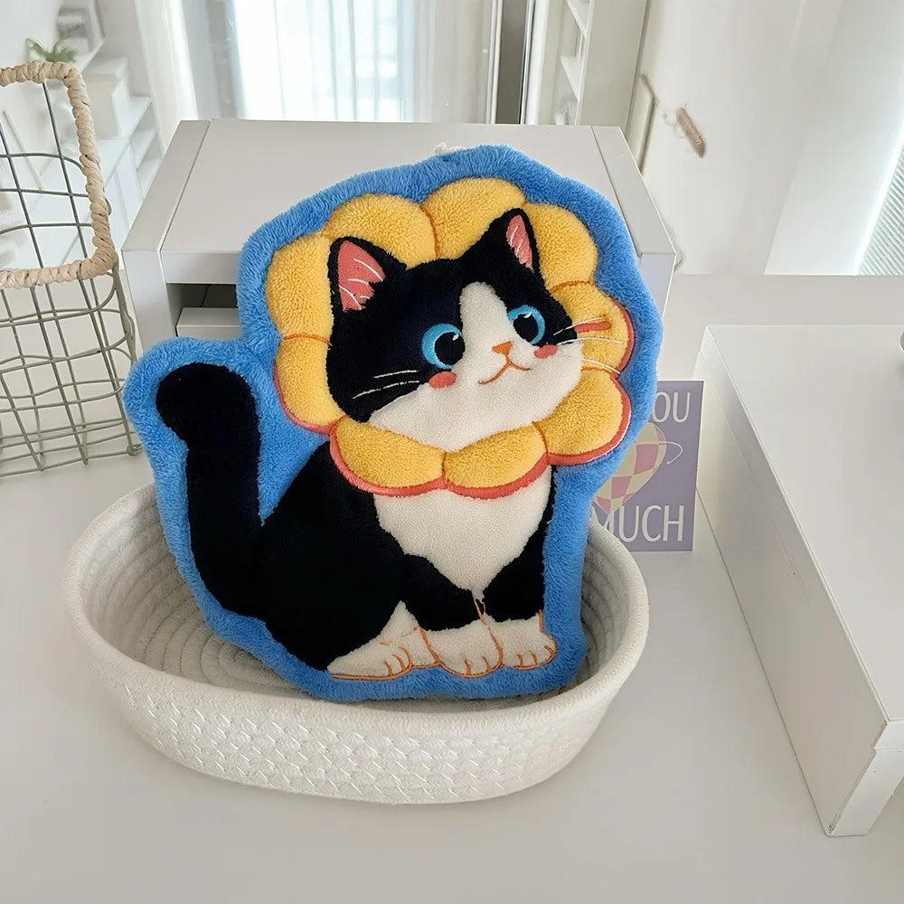 Cute Cat Coral Fleece Hand Towel